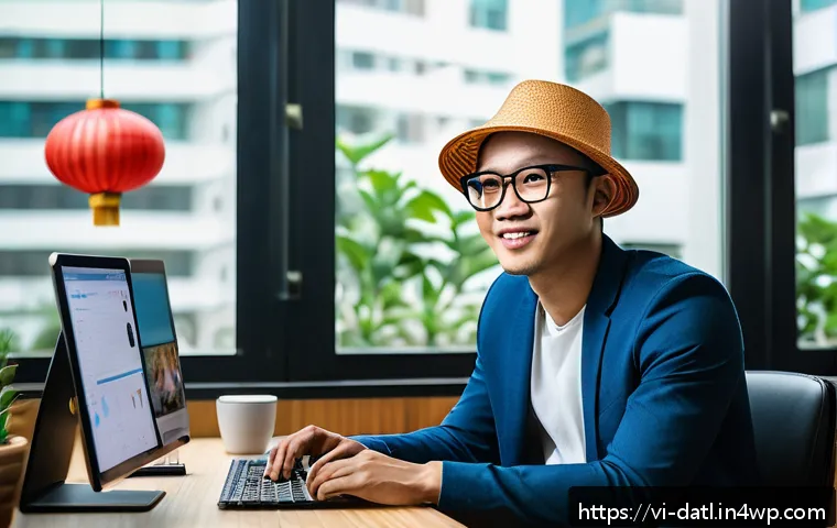 디지털 제작자 운동의 해외 진출 전략 - A vibrant digital marketing workspace in Ho Chi Minh City featuring a young Vietnamese content creat...